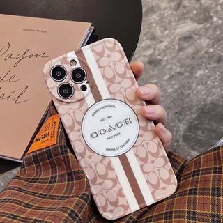 เคสโทรศัพท์มือถือ Tpu นิ่ม ป้องกันเลนส์กล้อง ลาย Coach แบรนด์หรู สําหรับ iPhone 13 Pro Max 12 11 XR X XS XSMAX 7 8 Plus