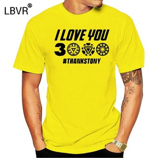 เสื้อยืดแขนสั้น ผ้าฝ้าย พิมพ์ลาย Iron Man I Love You 3000 Times แฟชั่นฤดูร้อน สําหรับผู้ชาย สีเทาS-5XL