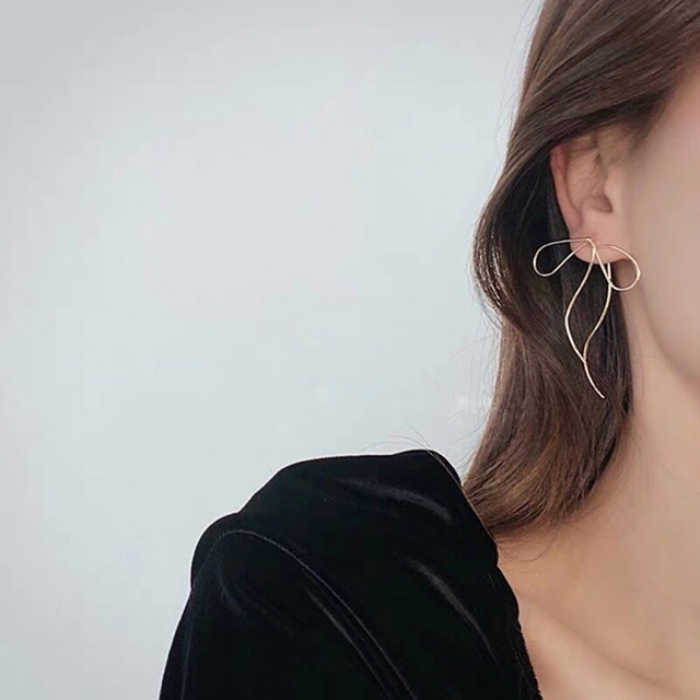 Ribbon earring #goldearring ต่างหู ตุ้มหู ต่างหูโบว์