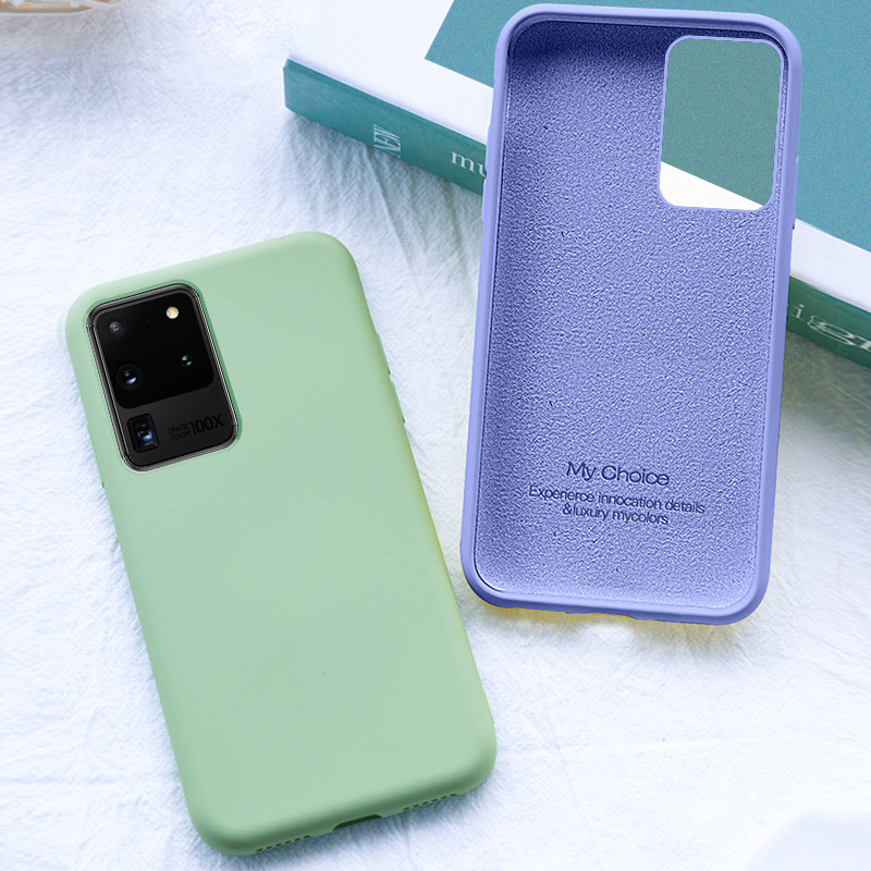 เคสซิลีโคน มีผ้ากำมะหยี่รอง สำหรับ Samsung Galaxy S25 S24 S21 FE S20 Ultra S10 S9 Plus Case