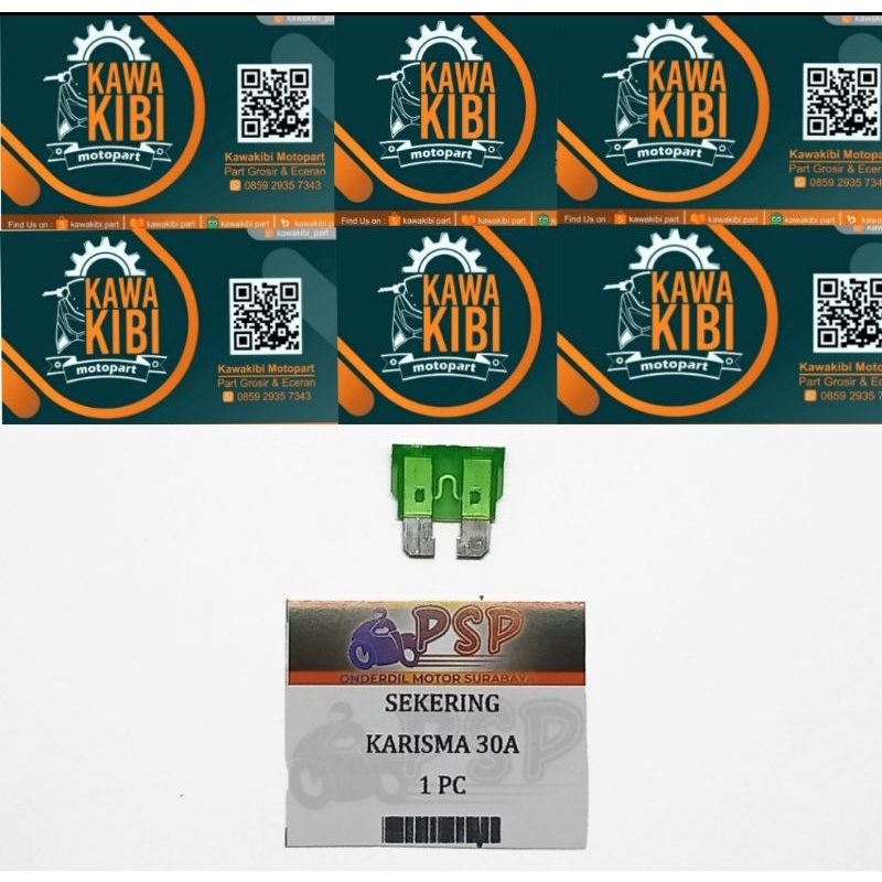 HIJAU Karisma 30 A Fuse Green - DX Micro Fuse / Micro Fuse / LARGE 30 Ampere SQUARE PLUG FUSE (ราคาต