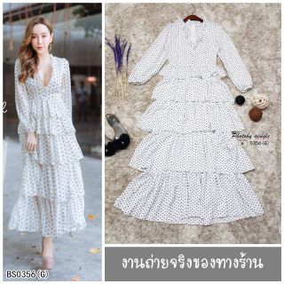 BS0356 👗แม็ก ซี่ เด รส ลาย จุด😊