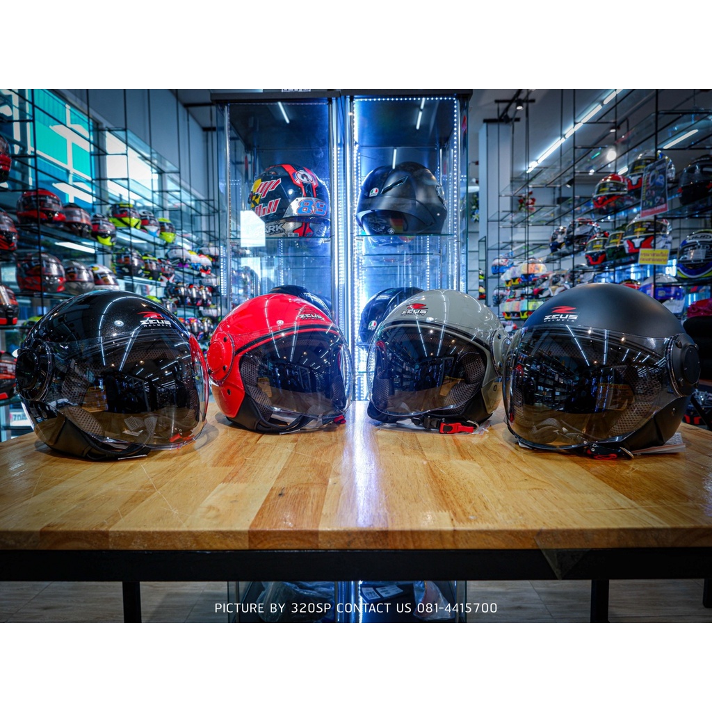 ลด 100 บาทอัตโนมัติ หมวกกันน็อคครึ่งใบวินเทจ ZEUS ZS-217 มาใหม่ !!