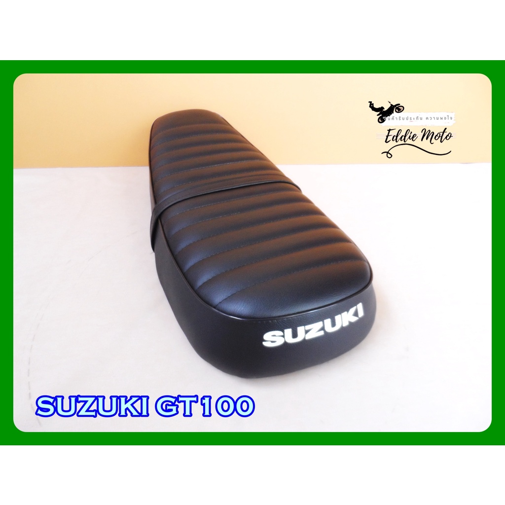 "BLACK" COMPLETE DOUBLE SEAT Fit For SUZUKI GT100 // เบาะ สีดำ ผ้าลอน
