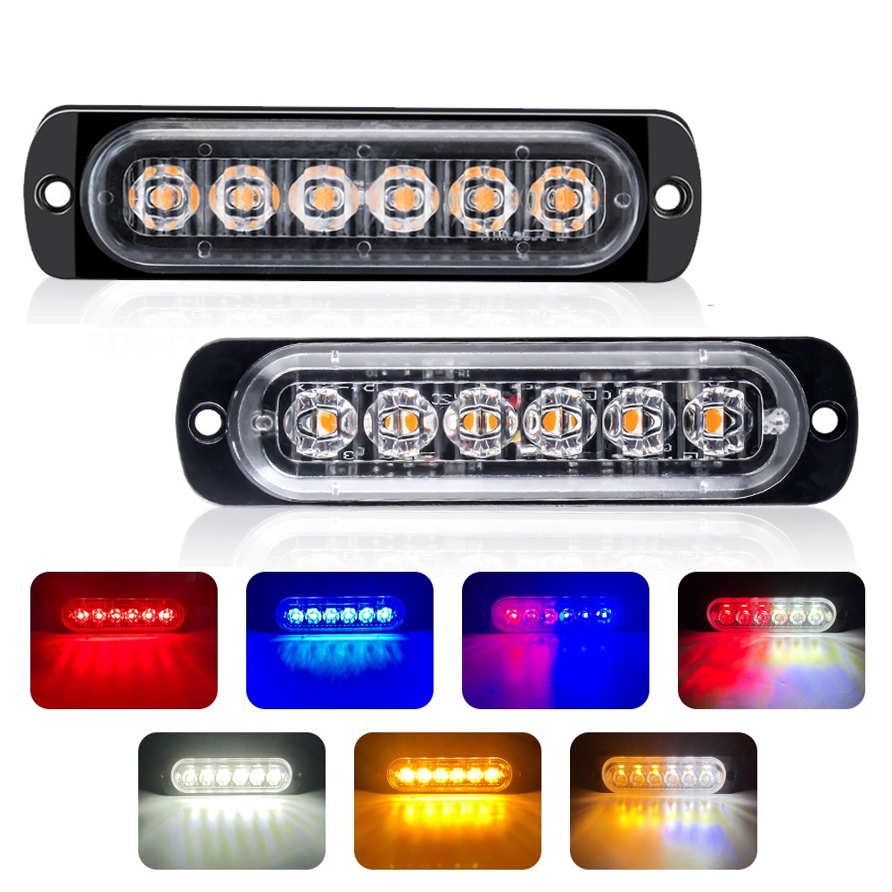 ไฟสัญญาณเตือนฉุกเฉิน Led 6 ดวง 12V 24V สําหรับติดด้านข้างรถบรรทุก รถยนต์ รถจักรยานยนต์ 1 ชิ้น