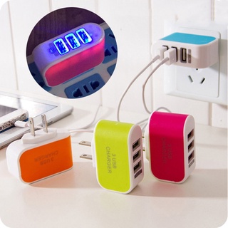 【shanhai】Triple USB Port Wall Home Travel AC Power Charger Adapter 3.1A EU Plug