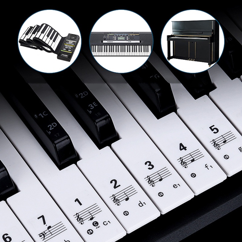 54/61/88 Keys Piano Keyboard Stickers Electronic Keyboard for Key Piano Stave