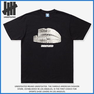 เสื้อยืดแขนสั้น พิมพ์ลายสถาปัตยกรรม undefeated ทรงหลวม สําหรับผู้ชาย และผู้หญิงยืด.สบาย.รัก