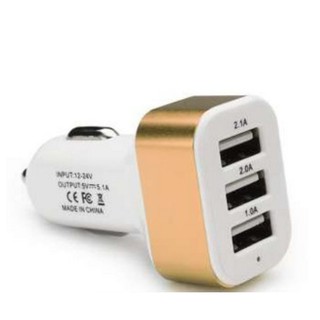 Di shop Car Charger 3USB 3.1A หัวชาร์จ ที่ชาร์จ ในรถยนต์ - Gold