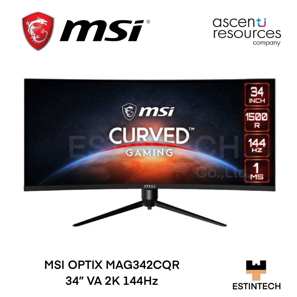 MONITOR (จอมอนิเตอร์) MSI OPTIX MAG342CQR 34" VA 2K 144Hz ของใหม่ประกัน 3ปี