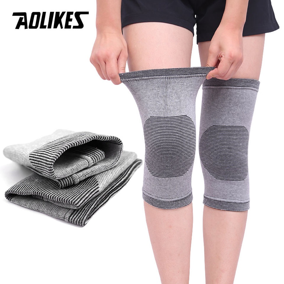 Aolikes สนับเข่า ยืดหยุ่น รั้งขา โรคข้ออักเสบ บาดเจ็บที่ข้อเท้า ยิม แขน ผ้าพันแผล ยืดหยุ่น รั้งข้อเท้า รองรับ 1 คู่