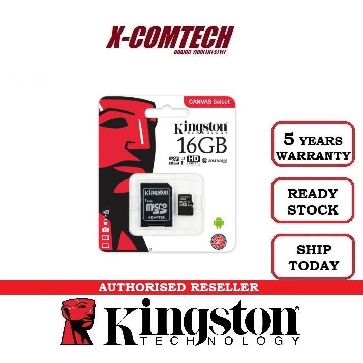 การ์ดหน่วยความจํา Kingston Micro Sd 10 16 Gb / 32 Gb / 64 Gb / 128 Gb 80mbการ์ดสําหรับเชื่อมต่อ