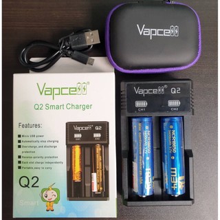 Vapcell เครื่องชาร์จถ่านQ2+ถ่าน18650 M34 3400mAh 3.7V 2ก้อน ของแท้