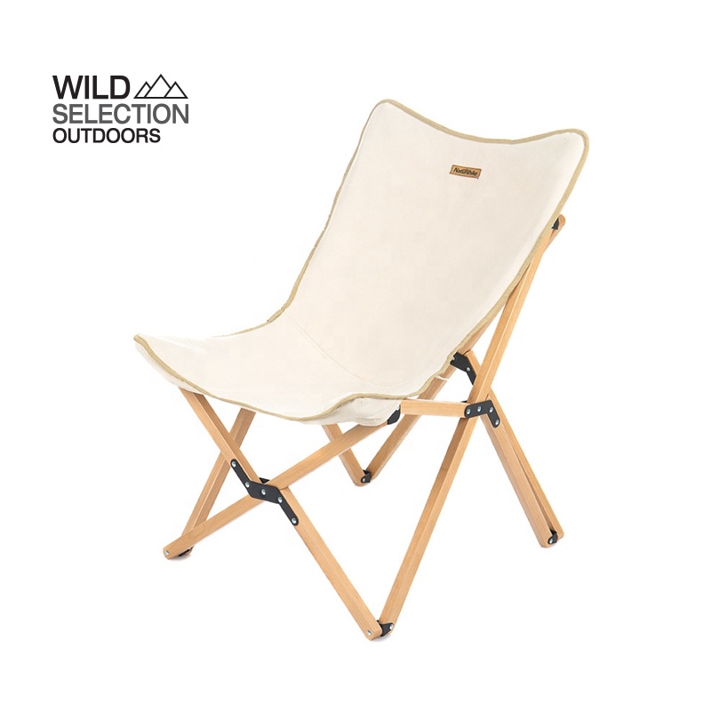 เก้าอี้แคมป์ปิ้ง Naturehike ผ้าแคนวาส  outdoor wooden folding chair Q-9E NH19JJ008