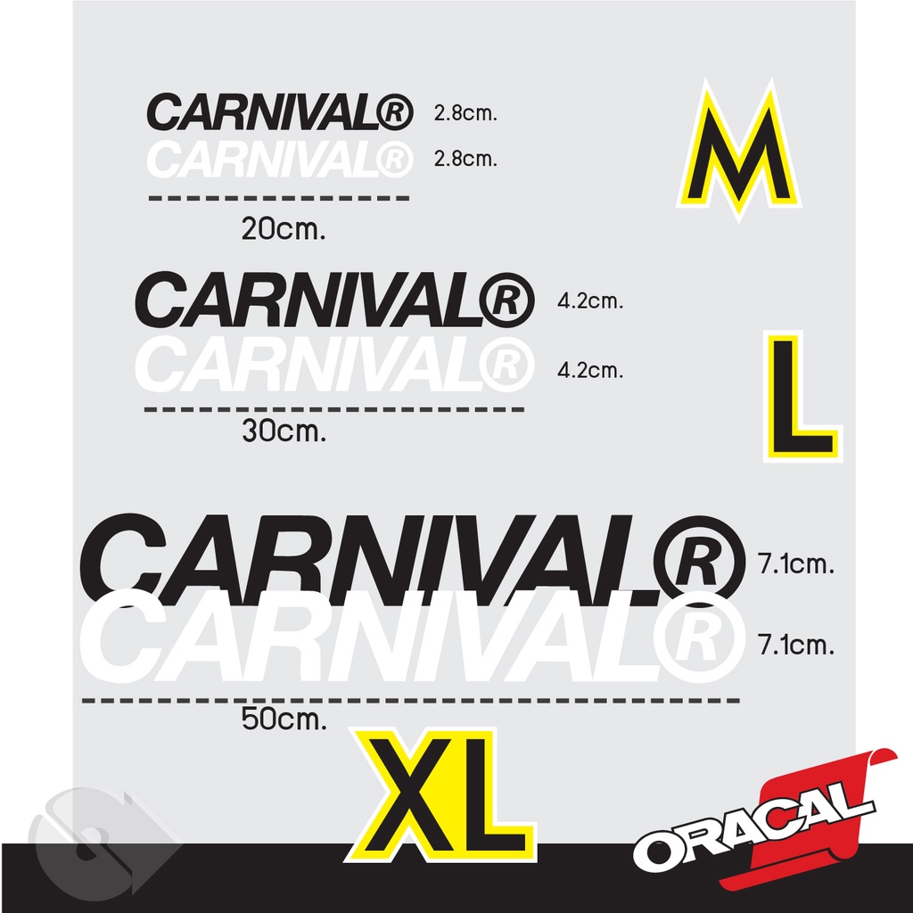 Sticker สติ๊กเกอร์ลาย CARNIVAL งานไดคัท  ติดได้ทุกที่ กันน้ำกันแดด ไดคัทพร้อมติดเทปช่วยยก มีหลายสีหลายขนาด - รูปที่ 2