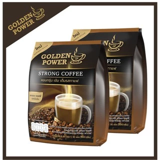 แพ็คคู่ กาแฟ สตรองคอฟฟี่ ตราโกลเด้น เพาเวอร์ (Golden Power Strong Coffee 3in1) 2 ถุง
