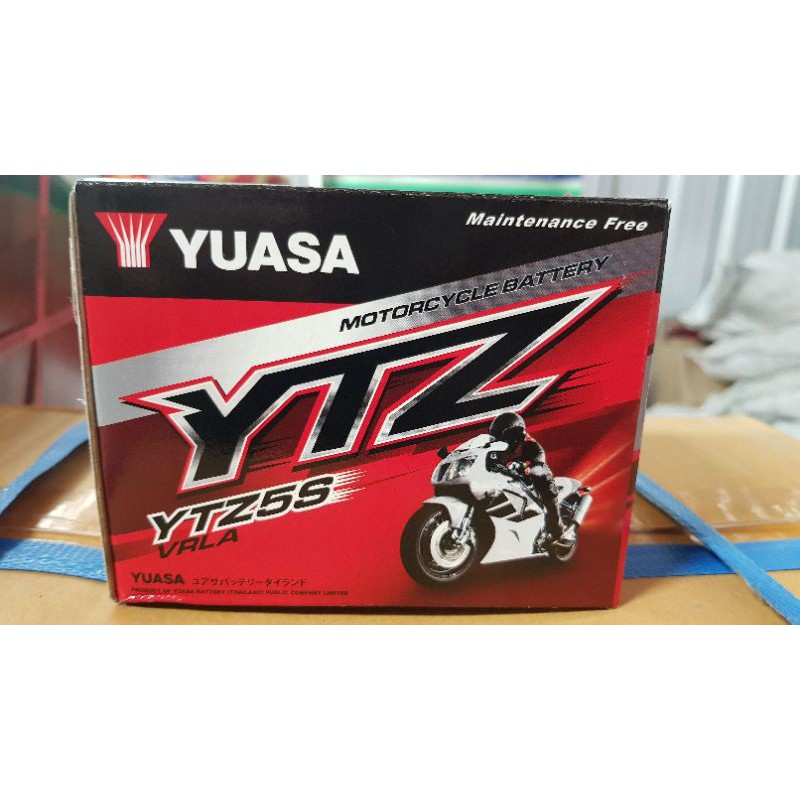 Battery​ มอเตอร์ไซค์​ แบตเตอรี่​ YUASA​ ยัวซ่า​ 5 amp ของแท้