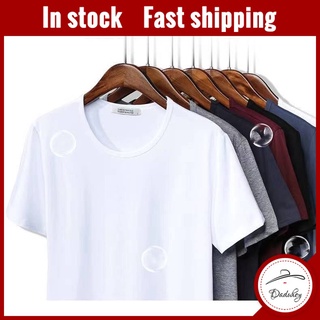 DaDuHey🔥 💥Mens Short-Sleeved T-shirt💥 Round Neck Loose Top Wear /Summer Trendy  Half-Length Sleeve T shirt /Solid Color T-shirt