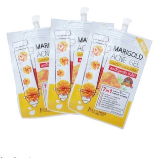 (3 ซอง) Julas herb marigold acne gel จุฬาเฮิร์บ เจลแต้มสิวดอกดาวเรือง 8 มล. ของแท้