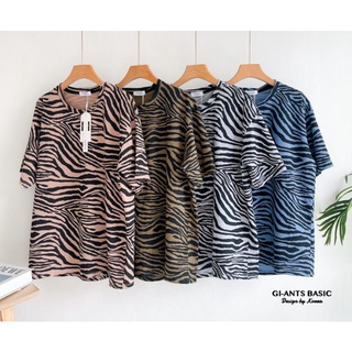 GI-ANTS🍭เสื้อยืดคอกลมลายZEBRAทรงสวย 🍭งานOversize