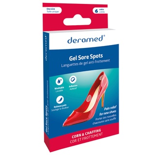 Deramed Footcare แผ่นเจลแปะรองเท้าหรือเท้า เฉพาะจุด ซิลิโคน Medical Grade 100% นิ่ม ลดการเสียดสีระหว่างการสวมรองเท้า