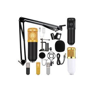 ไมค์อัดเสียง คอนเดนเซอร์ Pro Condenser Mic Microphone BM800 Pro พร้อม ขาตั้งไมค์โครโฟน และอุปกรณ์เสริม [ของขวัญฟรี]