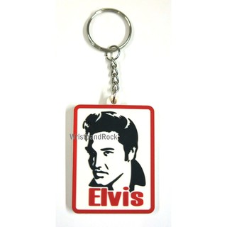 ELVIS PRESLEY พวงกุญแจ ยาง ปั้มนูน เอลวิส เพรสลีย์ อีโม ร็อค เมทัล  EPY208