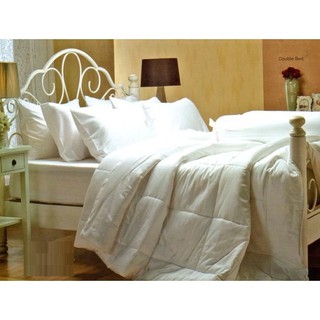 Cotton100% SilkShine สีพื้น ชุดเครื่องนอน (White)