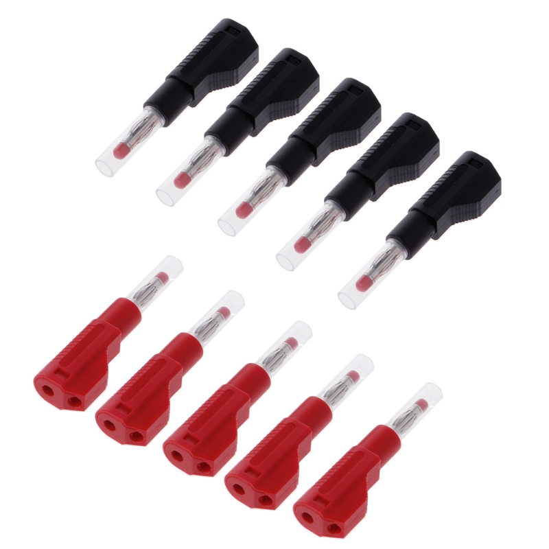 10 Pcs 4mm Male Sheath Stackable Banana Plug Connector