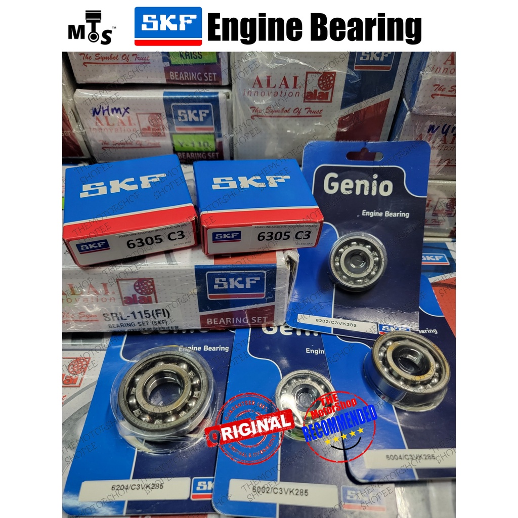 👍GENIO SKF C3 แบริ่งเครื่องยนต์ Y15ZR/Y125Z/RXZ/ZXR/Y110/DINAMIK/EX5 /KLX/LC135/RG/WAVE125/W110/FZ15