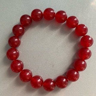 สร้อยข้อมือทับทิม red jade ruby ขนาด 10 มิล ร้อยทั้งหมด 18 เม็ด