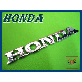 HONDA LOGO EMBLEM "CHROME" STICKER size 15x2 cm. // โลโก้ สติ๊กเกอร์ ข้อความ HONDA สีชุบ พร้อมกาวติด สินค้าคุณภาพดี