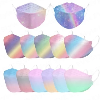 พร้อมส่ง KF94 Face mask แมสสายรุ้ง หน้ากากอนามัย หน้ากากเกาหลี ทรงเกาหลี 3D 1แพ็ค10ชิ้น ป้องกันฝุ่น ไวรัส
