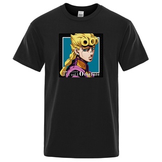 Gio เสื้อยืดลําลอง แขนสั้น พิมพ์ลายอนิเมะ JoJo Bizarre Adventure สไตล์ฮิปฮอป สตรีท สําหรับผู้ชาย