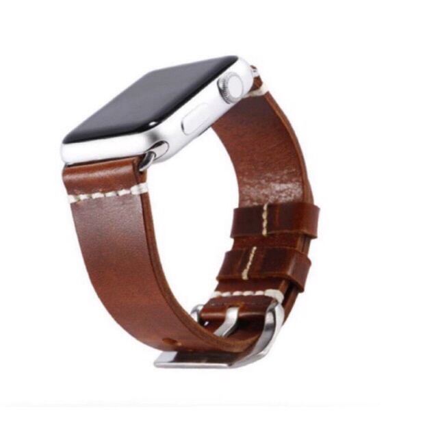 สายนาฬิกาข้อมือซิลิโคน สายนาฬิกา iWatch สายหนังแท้ Apple Watch 38/40/41/42/44/45 mm. Leather Apple Watch Bands