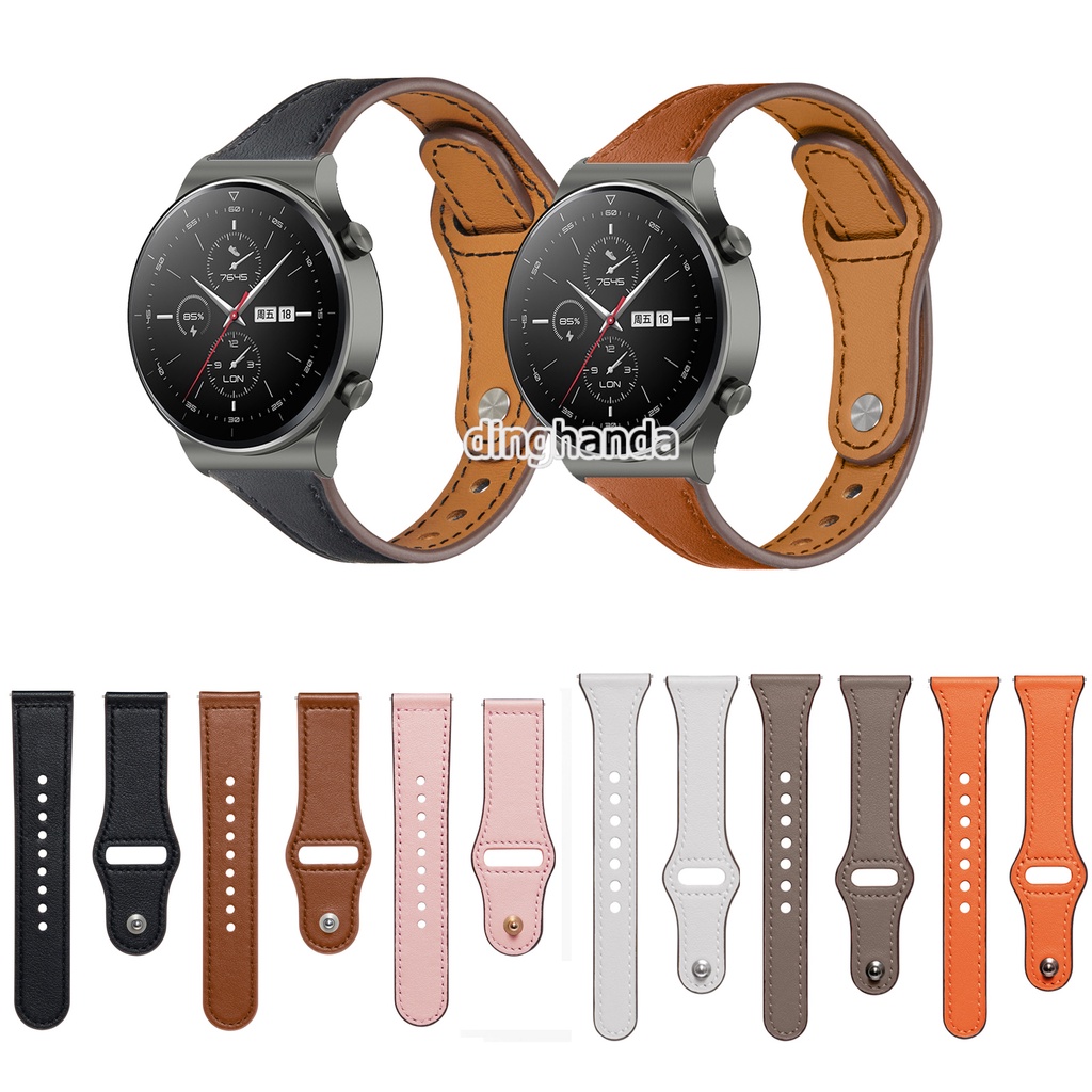 สายรัดหนังแท้บางเฉียบสำหรับนาฬิกา Huawei Watch Buds GT 2 2e GT2 Pro GT3 SE