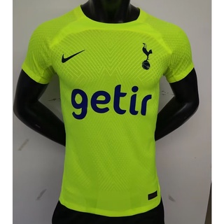 เสื้อกีฬาแขนสั้น ลายทีมฟุตบอล Tottenham 22-23 สีเขียวเรืองแสง แห้งเร็ว ไซซ์ S-XXL