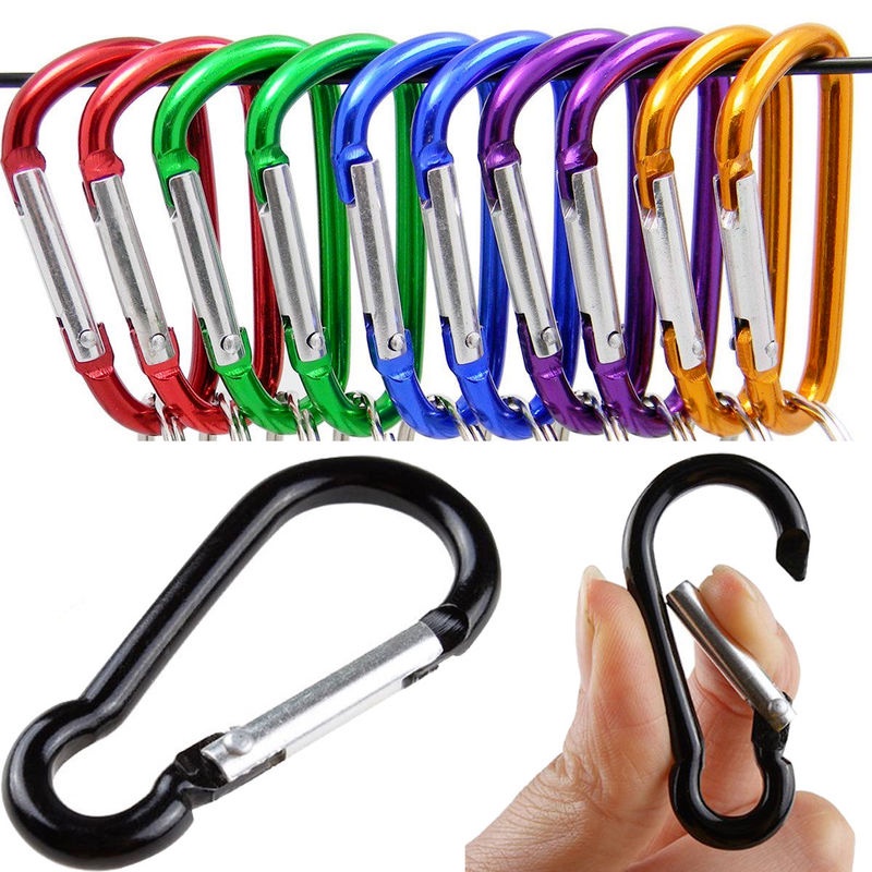 พวงกุญแจคลิปตะขอคาราบิเนอร์ รูปตัว D อลูมิเนียมอัลลอย ขนาดเล็ก สุ่มสี สําหรับตั้งแคมป์กลางแจ้ง ใช้ในชีวิตประจําวัน 1 ชิ้น