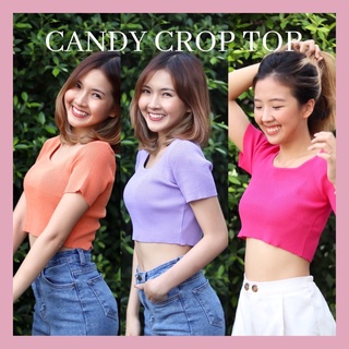 เสื้อครอปผ้าร่อง Candy Crop Top | Merry.Moose