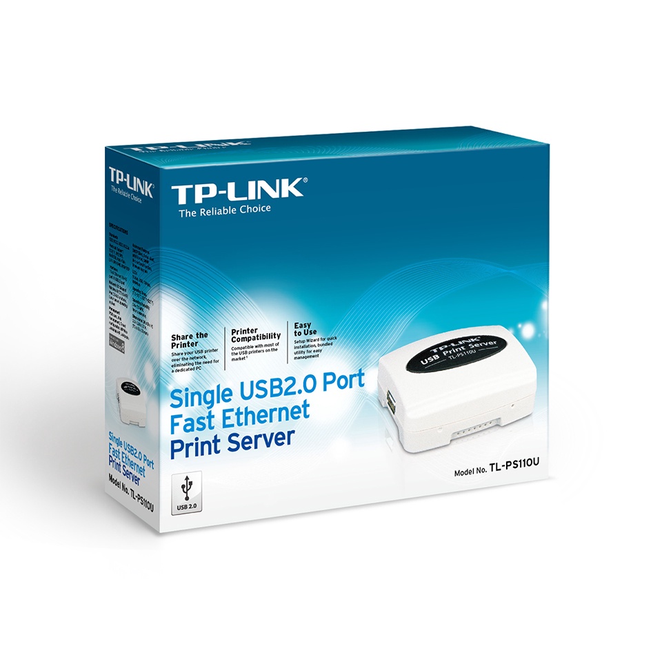 TP-LINK Single USB2.0 Port Fast Ethernet Print Server TL-PS110U V.3.0