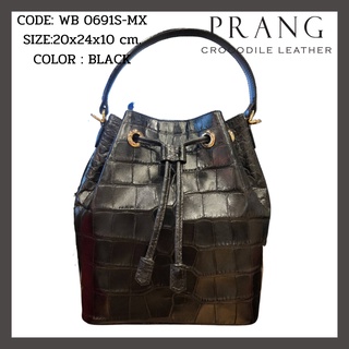 Prang Crocodile Leather Top Handle Bag Handbag กระเป๋าถือสตรี กระเป๋าผู้หญิง หนังจระเข้ C-LB-0691S-MX