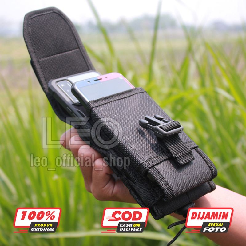 Hitam HP ผ้าใบเอวโทรศัพท์มือถือ Holster Holder Double Slot เอวโทรศัพท์มือถือกระเป๋าสตางค์กระเป๋า 6,8 นิ้วโทรศัพท์มือถือ Holster สีดําผู้ชายยุทธวิธีกระเป๋าโทรศัพท์มือถือกระเป๋าสตางค์กระเป๋า