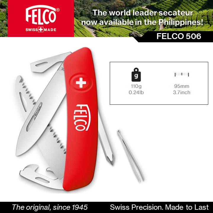 FELCO 506  ผลิตจากประเทศ สวิต - Swiss  FELCO, 10 functions, incl. screwdriver and saw