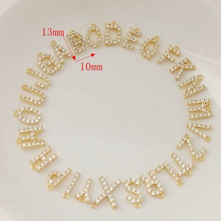 จี้สร้อยคอ สร้อยข้อมือ ทองแดง ชุบทอง 14k ประดับเพทาย 10 * 13 มม. แฮนด์เมด DIY