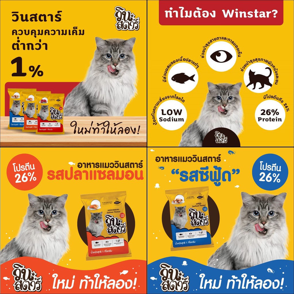 Winstar วินสตาร์ อาหารแมวแบบเม็ด มี3รส แซลมอน ซีฟู้ด ทูน่า - รูปที่ 3