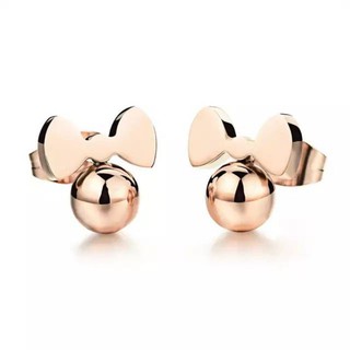 Lovely Stainless steel Bow Rose gold Earring.