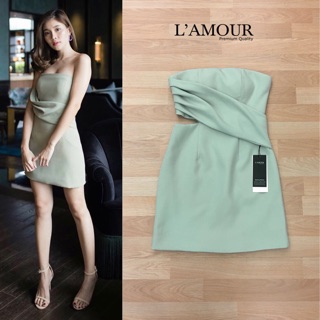 มินิเดรสเกาะอก สีเขียวมิ้น Label : L’AMOUR