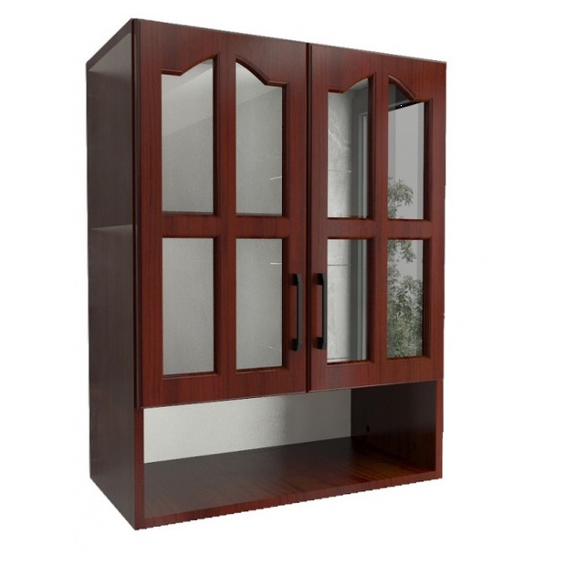 GlobalHouse CLOSE ตู้แขวนหน้ากระจกพร้อมชั้นวางของ 80 ซม. 32×80×80 ซม. MADERA-G80 สีสักแดง สินค้าของแ