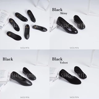 รองเท้าคัชชู ไซส์ใหญ่ 36-44 รองเท้าคัทชู ผู้หญิง สีดำ SHOESNITA