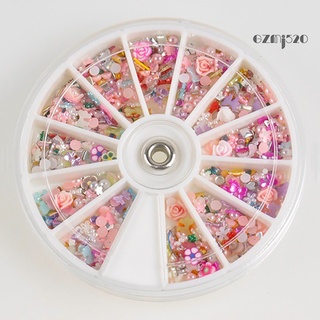 【AG】1200 Pcs Mixed Flowers Bowknot Nail Art Tips Glitters Slice Decoration Manicure